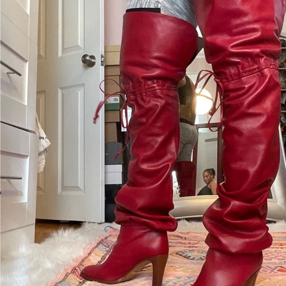 Red Gucci thigh high boots - Picture 7 of 8